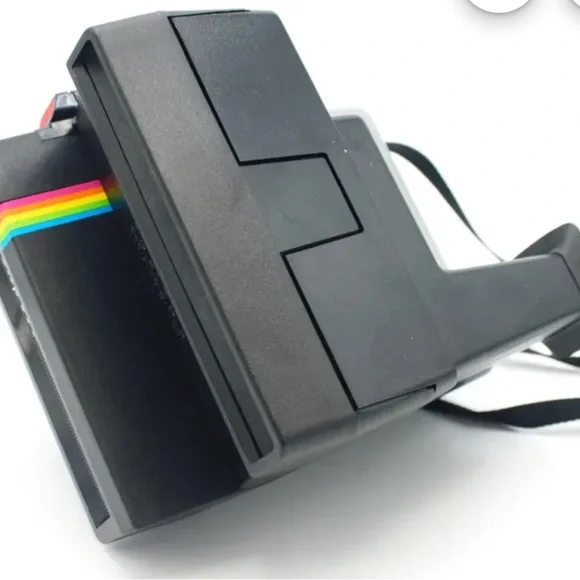 Polaroid OneStep 600 Black Instant Camera with Rainbow Stripe